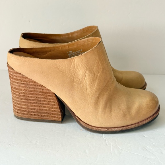 Kork-Ease Shoes - Kork Ease Challis Tan Leather Heeled Mules Shoes